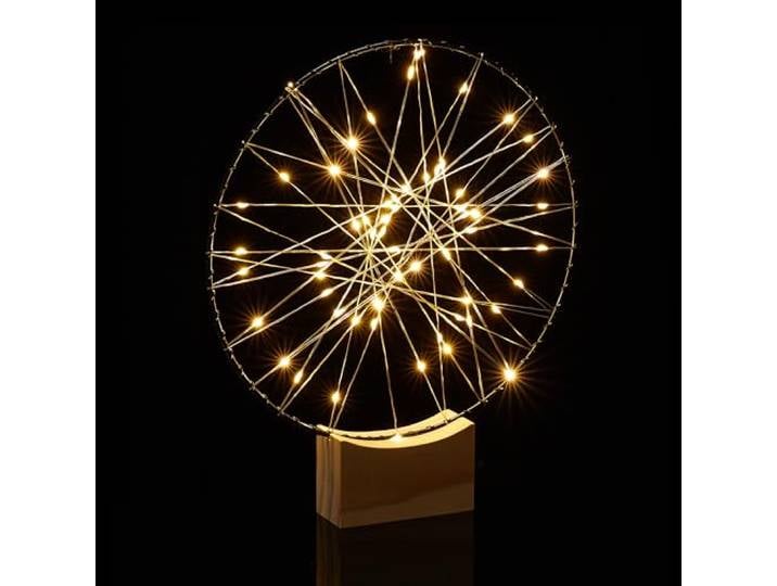 Relaxdays Anneau décoratif à LED\, pour table & rebord de fenêtre\, support\, diamètre de 25 cm\, couronne\, piles\, argenté