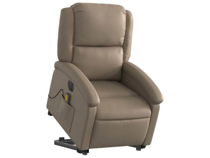 vidaXL Massagesessel mit Aufstehhilfe Elektrisch Cappuccino Kunstleder