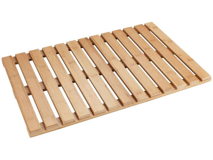 Badematte WENKO Indoor & Outdoor , beige (natur), H:10mm, Bambus, Badematten, Badematte
