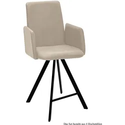 THEKENSTUHL drehbar (4er-Set) Desiree 52x109x60 Schwarz/Natur