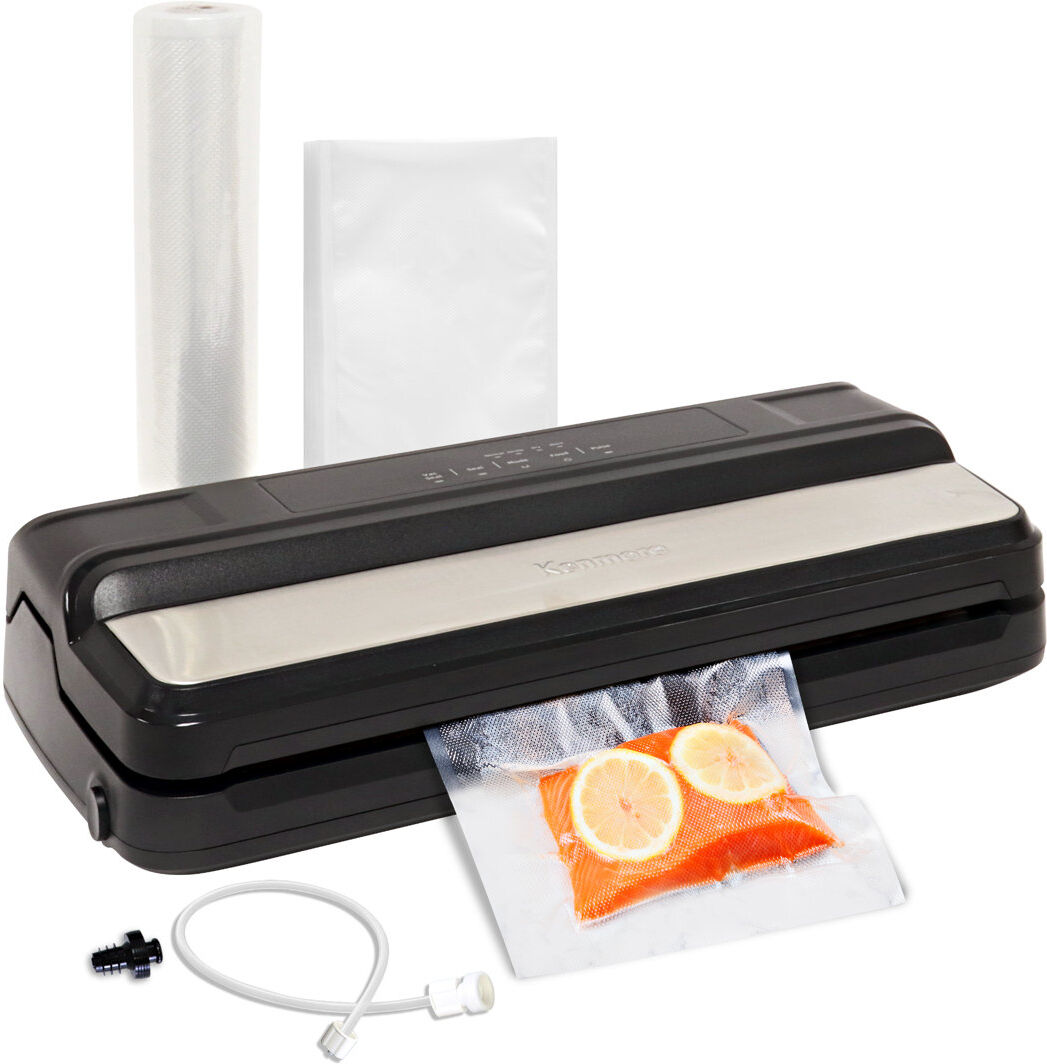 Kenmore Vacuum Sealer Machine, One-Touch Automatic Food Sealer, 7 Preset Modes (Dry/Moist, Normal/Gentle, Pulse, Seal, Canister), Bottle Stopper, 5M B 10.01cm H X 41.99cm W X 19.99cm D