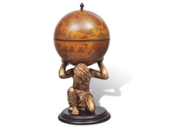 (4636)Moderne Bar sous forme de globe Atlas 42x42x85 cm poid:16.2 kg