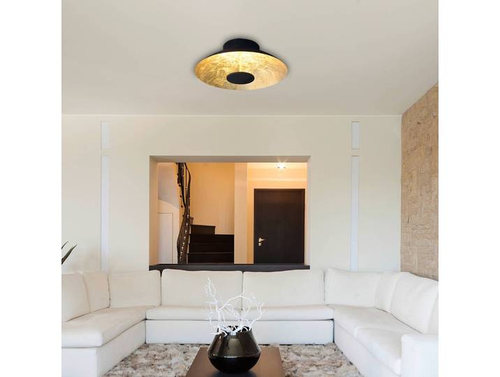 Plafonnier LED Florence I 40 x 15 x 40cm Doré Acier, laqué LED non-remplaçables