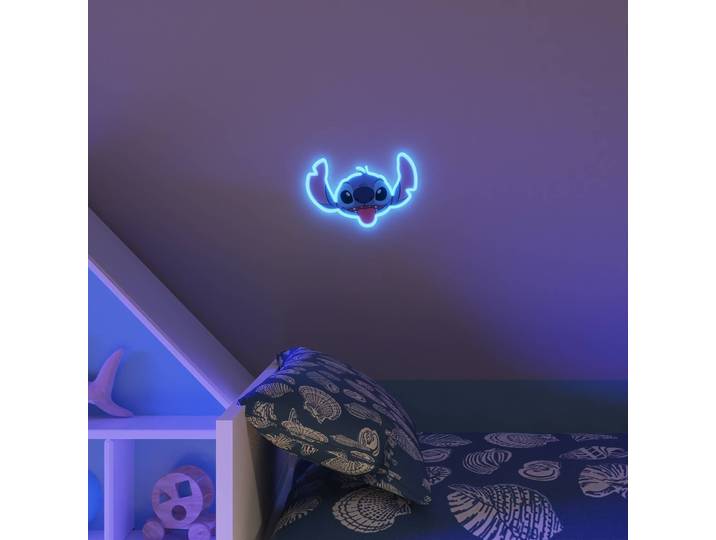 YellowPop Wandleuchte Disney Stitch Face, blau, für Wohn- / Esszimmer, Kunststoff, Junges Wohnen