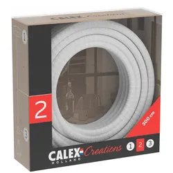 Calex | Textilummanteltes Kabel | 2x0,75mm2 | 3M | Weiß | 60W