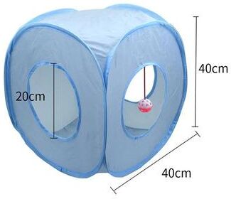 Inspired Living 3 Way Foldable Cat Tunnel Toy With Peek Hole square
