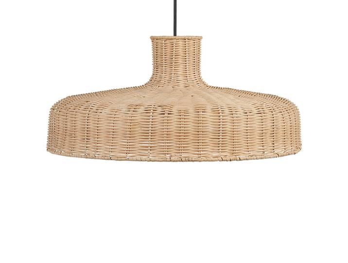 Beliani Hängeleuchte Tamarin 45/45/108 cm, Beige, Naturmaterialen, E27, 45x108x45 cm, Lampen & Leuchten, Innenbeleuchtung, Hängeleuchten, Pendelleuchten