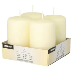 Papstar 4er-Pack Stumpenkerzen Ø 50 mm weiß