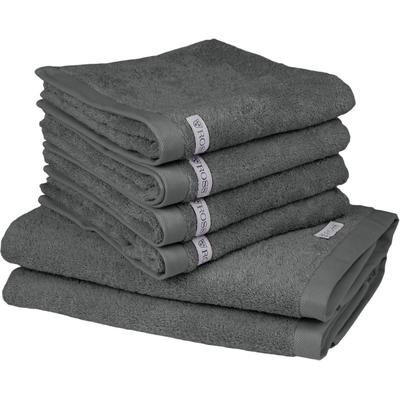 Handtuch Set ROSS "Sinfonie", grau (schiefer), Frottier, Frottier, Obermaterial: 100% Baumwolle, Handtuch-Sets, beinhaltet: Handtücher und Badetücher