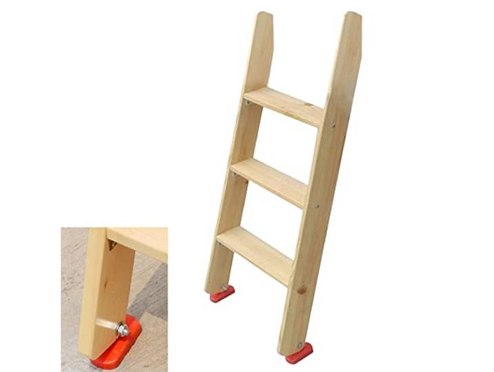 Hochbett Leiter Etagenbettleiter Holz 3 Stufen/4 Stufen/5 Stufen/6 Stufen, Dachboden-/Wohnmobil-Etagenleiter für Erwachsene/ältere Erwachsene/Kinder, Inklusive Rutschfester Unterlage (Size : 3 Steps