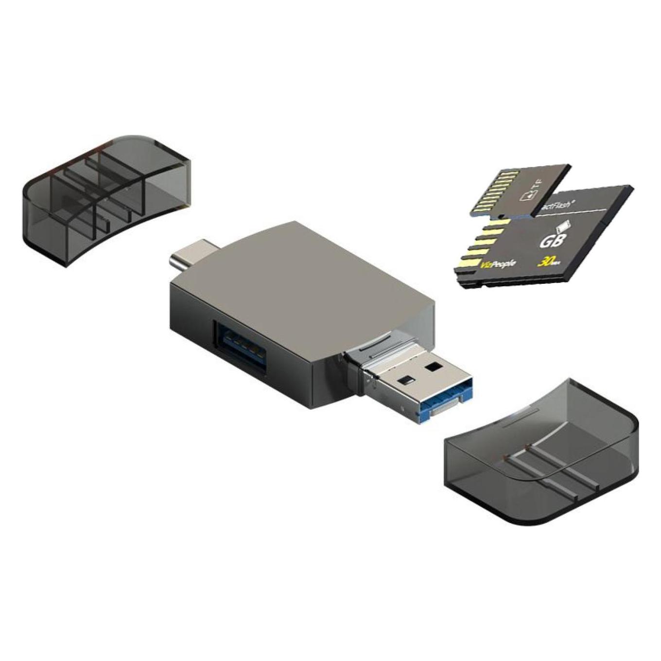 PowerGuard 6-in-1 OTG Cardreader Adapter (Lightning, USB-C) (00033277)