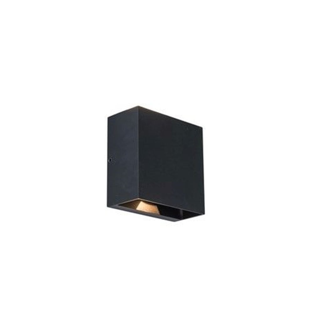 Lutec Gemini Beams zwarte moderne LED wandlamp voor in de tuin met IP54 bescherming