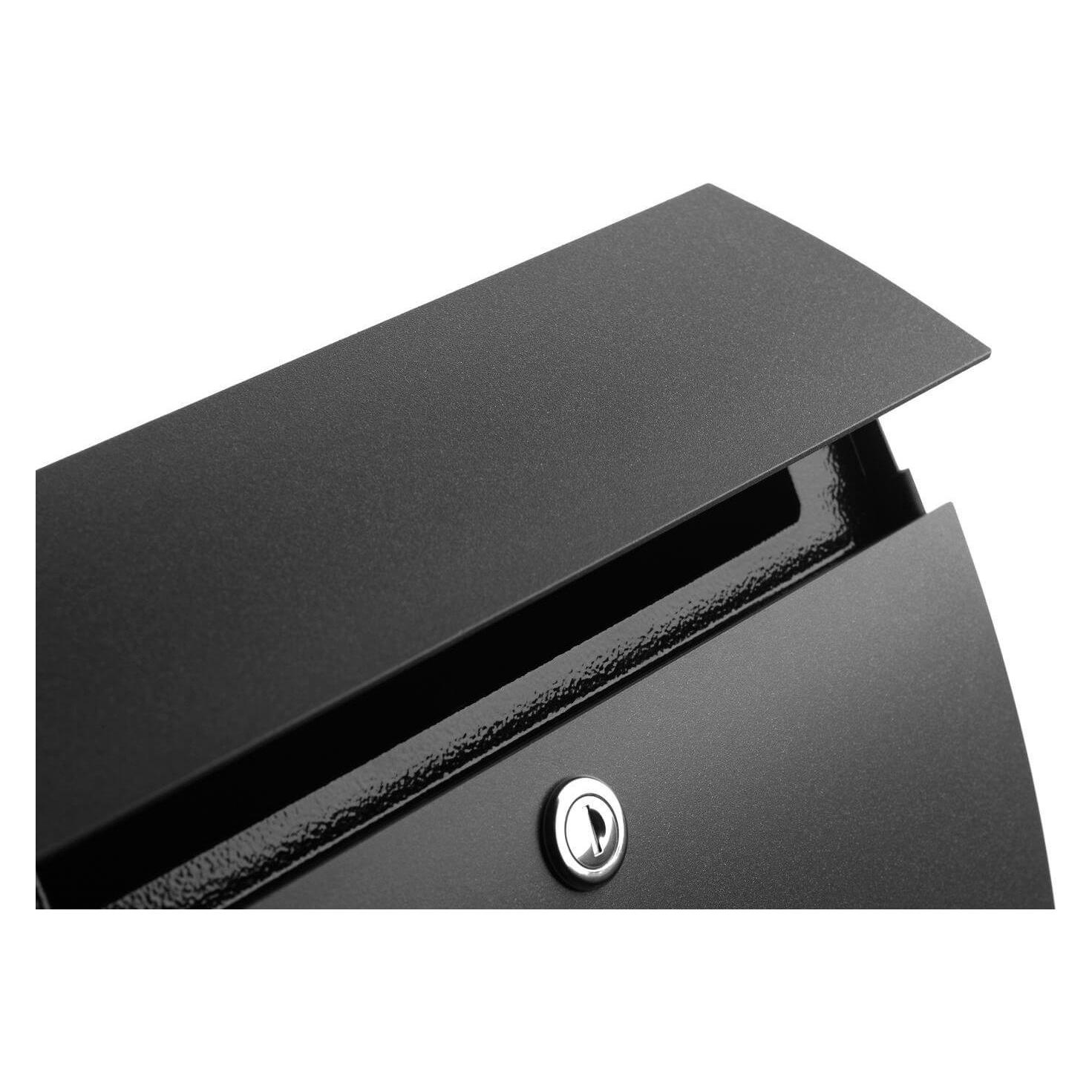 CMD Briefkasten rund mit Fenster Anthrazit (14 x 31 x 40 cm) (24873005)
