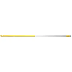 HACCPAluminiumstiel 1500 x 32 mm, ergonomisch,  Außengewinde_Farbe:gelb