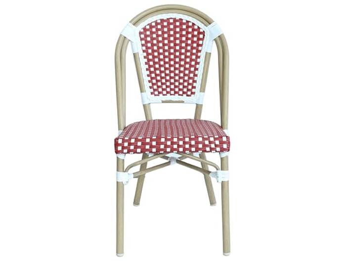 Oviala Bistrostuhl Parisien aus Aluminium und Rattan, Rot