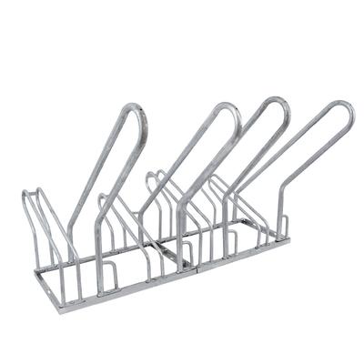 Baumarktplus Fahrradständer für 4 Fahrräder 140x40x83 cm Stahl feuerverzinkt 2x2 höhenversetzt mit Anlehnbügel