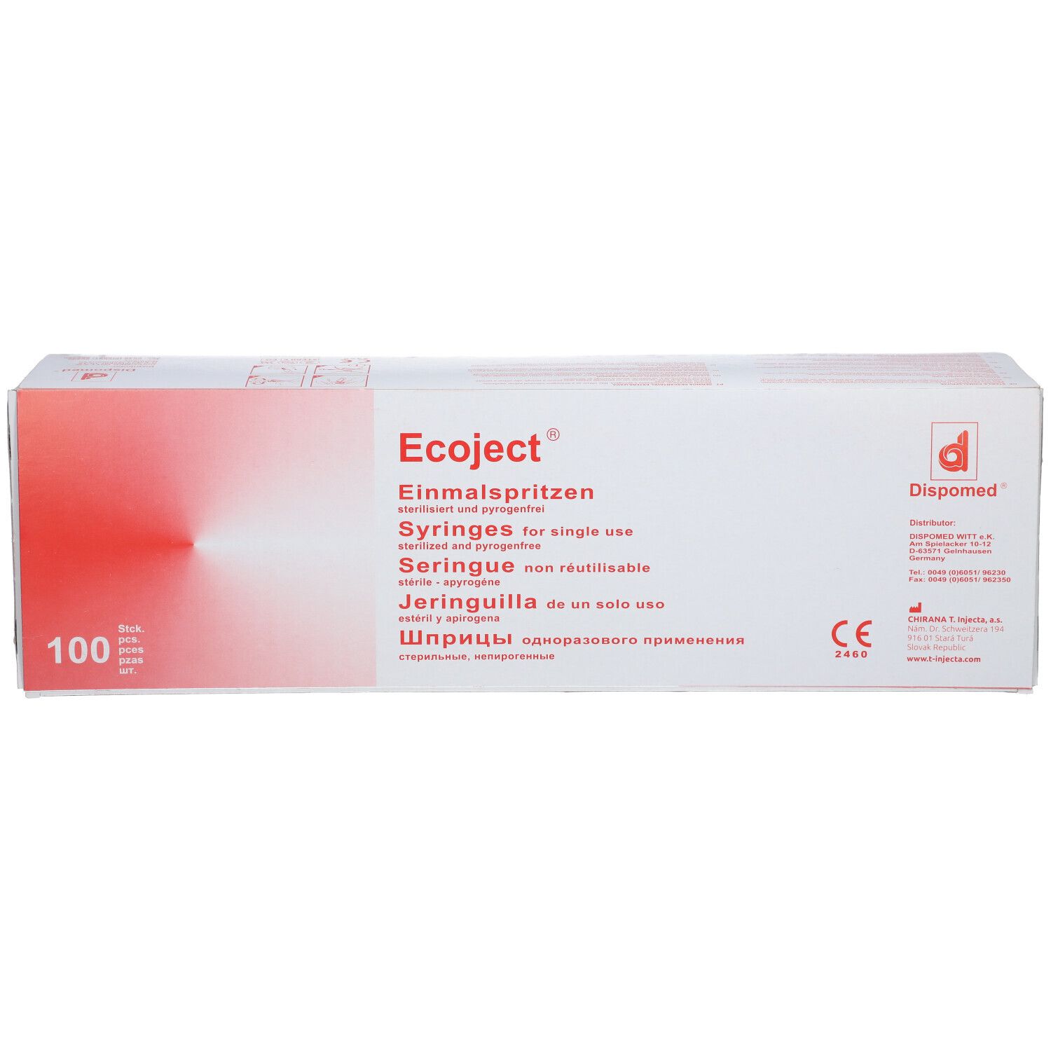 Einmalspritze 5 ml Luer Ecoject 100x5 Spritzen