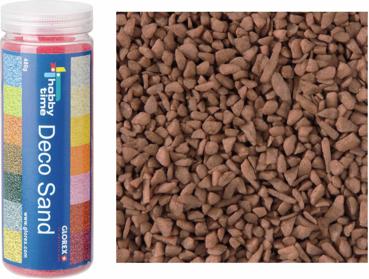 Glorex Hobby Decoratie Zand en Kiezels Bruin 3x 500g 2 tot 6 mm