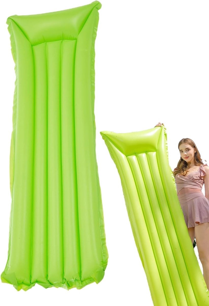 Groen Opblaasbaar Vlot - Drijvend Bed van Versterkt PVC - 175 x 45 cm