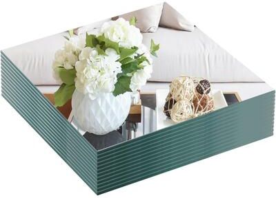 Fusion Finds Acrylic Mirror Stickers Self Adhesive Mirror Wall Decor Tiles For Bedroom & Bathroom 12pcs