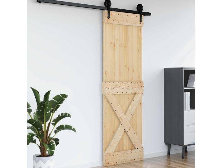 vidaXL Tür mit Kreuz-Design NARVIK 70x210cm Massivkiefer (Unbehandelt)