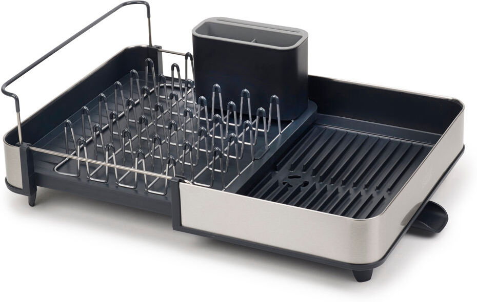 META Adjustable Stainless Steel Dish Rack Black 16.1cm H X 32cm W X 36.4cm D