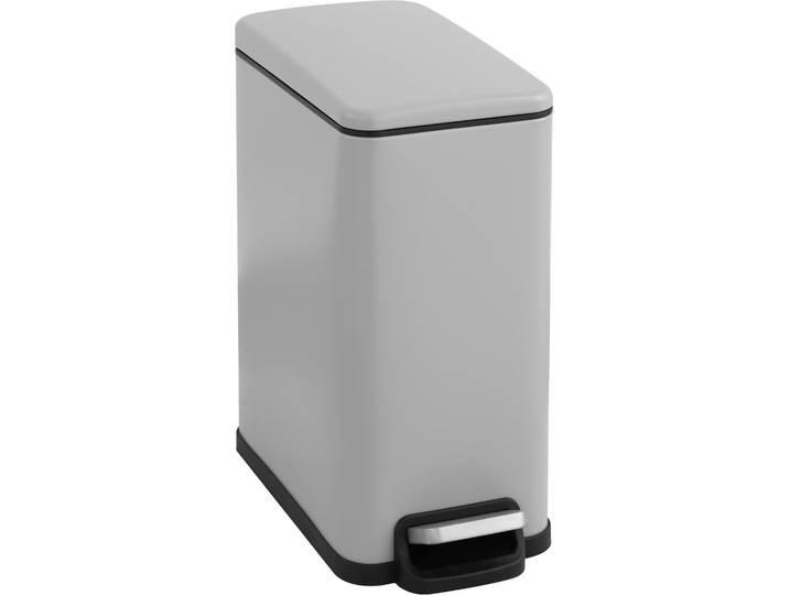 Mülleimer OTTO HOME Joonah, Soft Close, schmal und kompakt , grau, B:17cm H:37,9cm T:34,5cm, Edelstahl, Mülleimer, Mülleimer, Nischen-Mülleimer, Treteimer, Kosmetikeimer mit Deckel