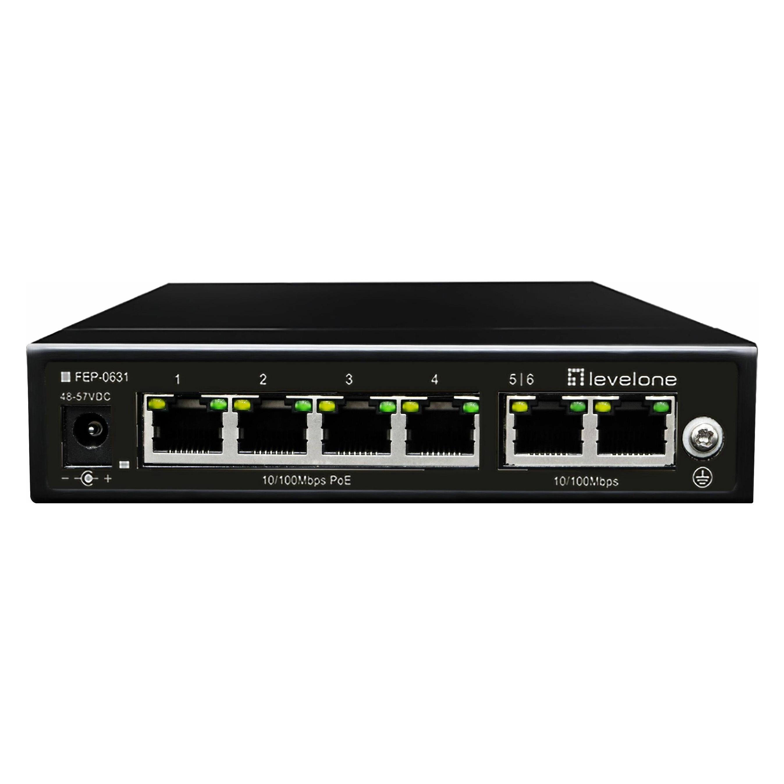 LevelOne Switch 6x FE FEP-0631 4xPoE (6 Ports) (FEP-0631)