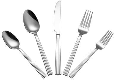 Lorren Home Trends 20 Piece Stainless Steel Flatware Set, Service for 4, Dishwasher Safe