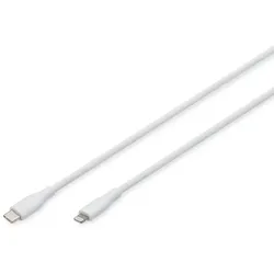 Digitus Lightning Silikon Anschlusskabel, USB-C - Lightning, 2m, weiß