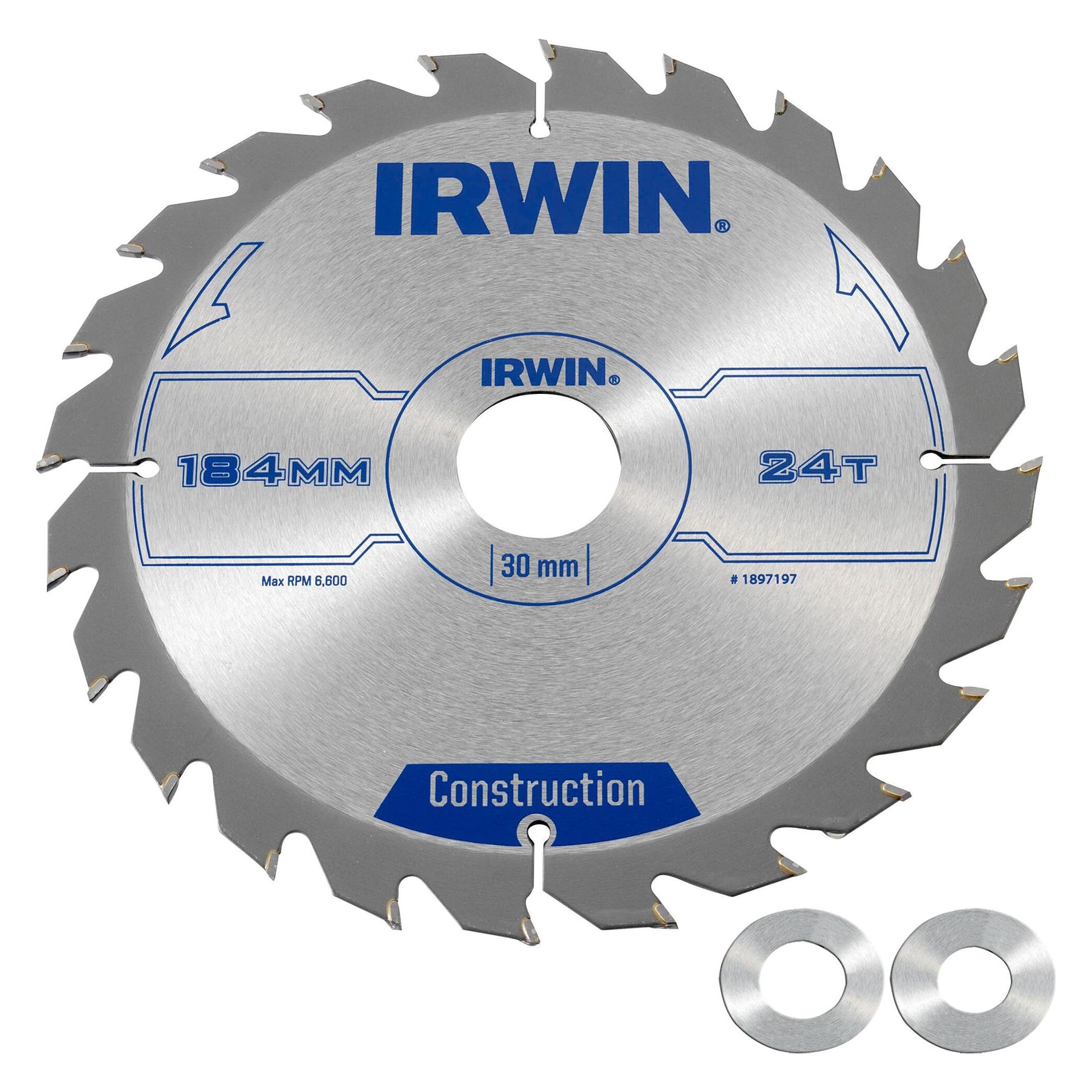 Irwin IRW1897197 184 x 30 mm, 24 Zähne Kreissägeblatt mit ATB Zahn Mahlgrössen (1897197)