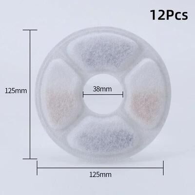 Uplifted Finds Activated Carbon Round Pet Fountain Replacement Filters 12 Pcs