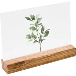 Kartenhalter aus Holz schräger Einsteckschlitz | Eiche | 150 mm | geölt, Eichenholz