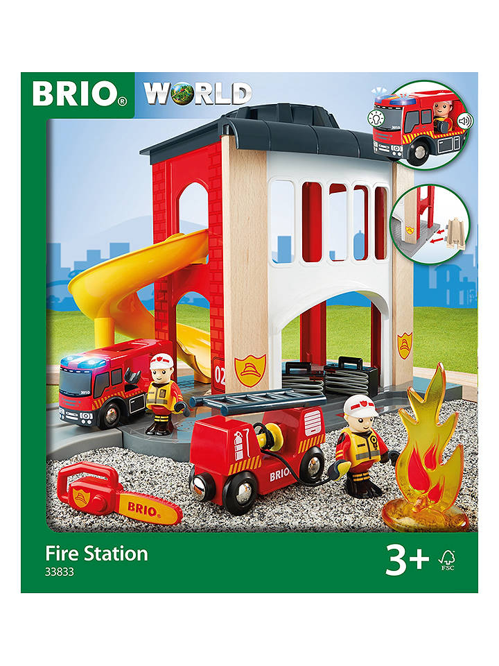 Brio Große Feuerwehr-Station mit Einsatzfahrzeug - ab 3 Jahren - onesize