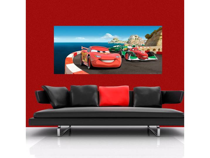 Poster Géant Cars Sur Piste Disney Intisse 202x90 Cm