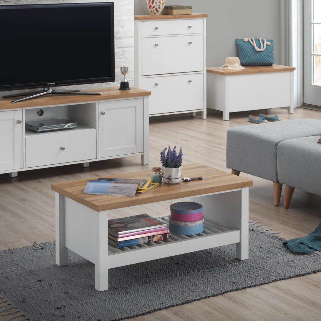 Fernleaf Katie Four Leg Coffee Table with Storage 43cm H X 90cm W X 50cm D