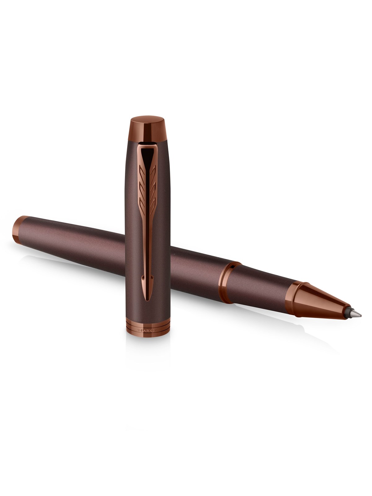 Parker IM Monochrome Rollerball | schwarze Tinte | Oberfläche und Zierteile in Burgunderrot | feine Spitze | Geschenkbox