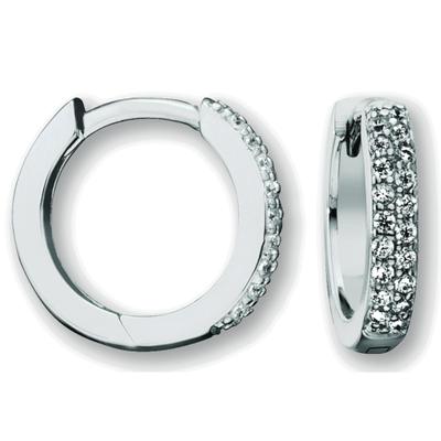 Paar Creolen ONE ELEMENT "Zirkonia Ohrringe Creolen aus 925 Silber", silber, Ohrringe, Damen, Damen,mit Zirkonia, Silber 925 (Sterlingsilber), Fein gefertigt – ein Zeichen mit besonderer Bedeutung