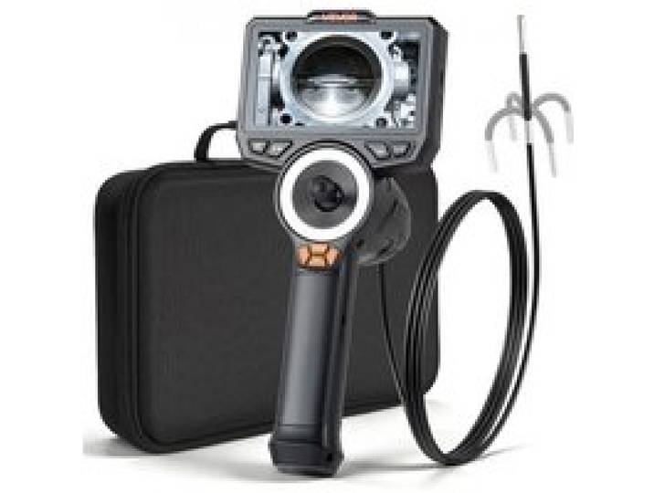 VEVOR Caméra Endoscopique 360° 4 Voies Endoscope avec Sonde 3,9 mm Caméra Inspection pour Canalisation et Automobile, avec Éclairage, Écran IPS HD 4,5 pouces, Câble Serpent Flexible 1,5 m, Zoom 8x