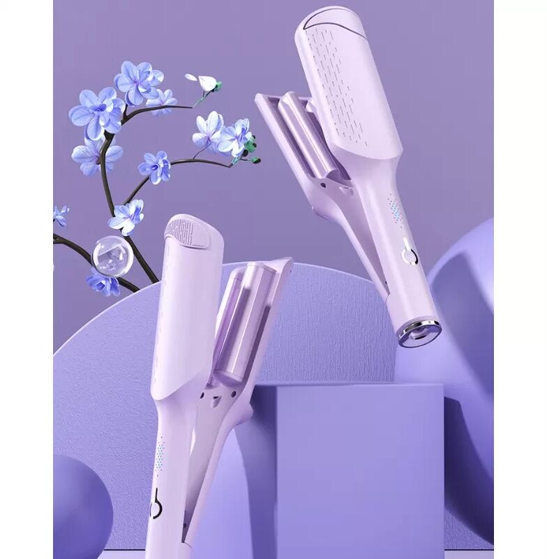INF Fer à boucler V 32mm pour grosses vagues - Créez des vagues volumineuses avec température réglable Violet