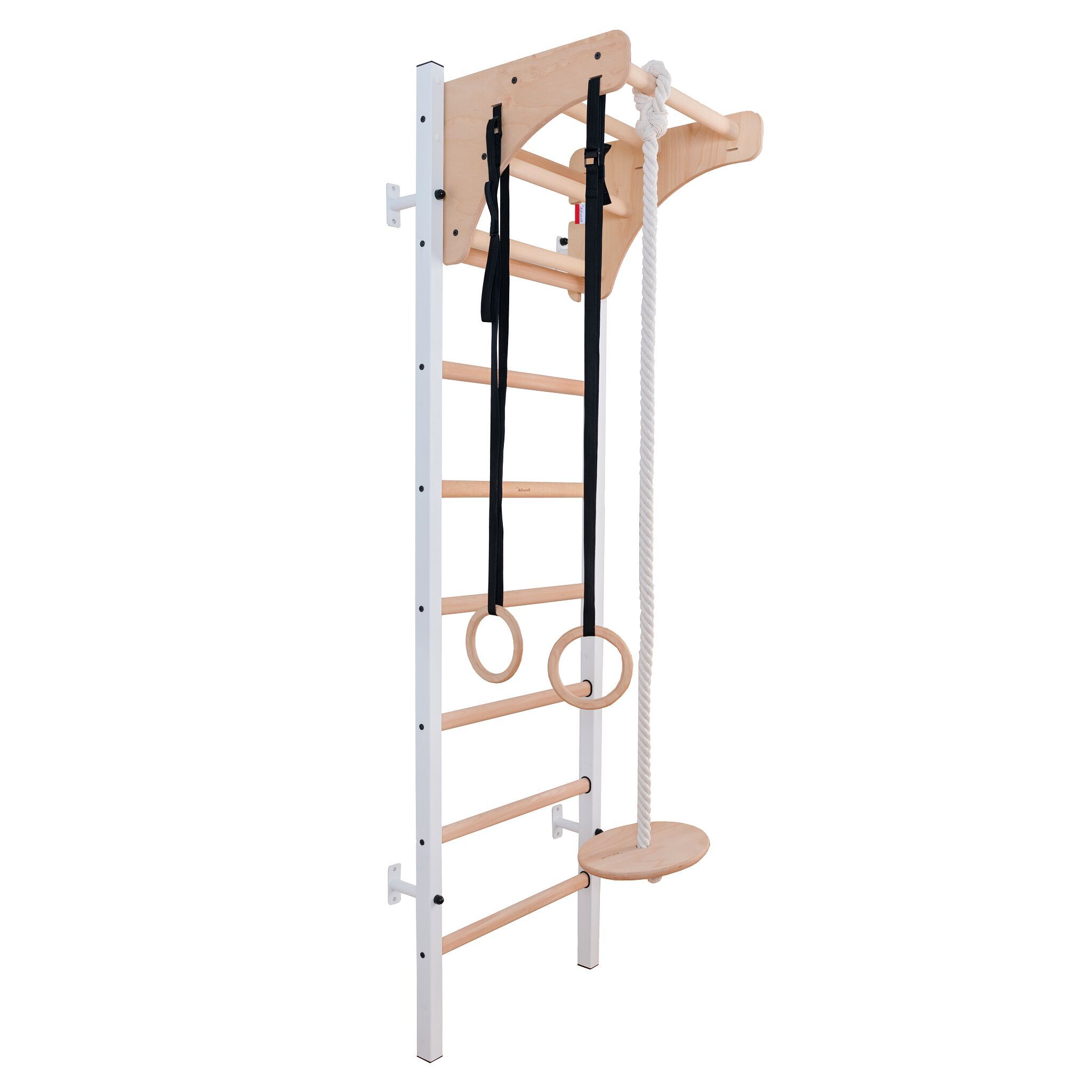BenchK Sprossenwand Fitness-System "211", inkl. Turnzubehör, 211W + A204, Weiß