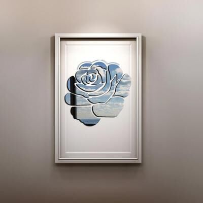 Snug & Styled Floral Mirror Wall Stickers Acrylic Wall Decor For Living Room Bedroom & Home silver