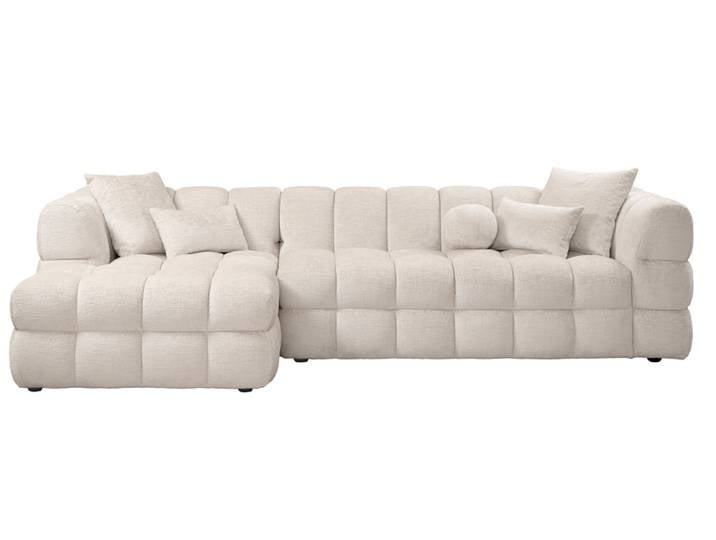 Berlin Ecksofa Linksseitig – Hell-taupefarbenes Chenille