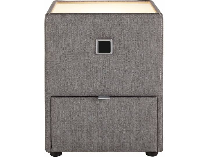 Nachtkonsole, Glas, Braun/Grau, 42,5×53×45 cm, Mit LED-Beleuchtung, Jockenhöfer