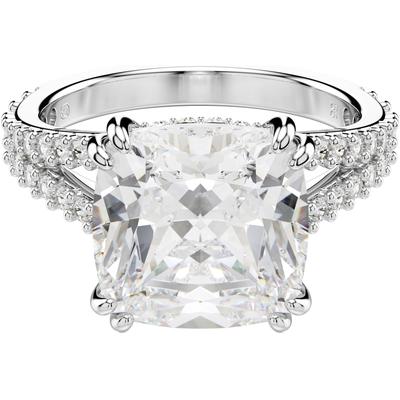 Fingerring SWAROVSKI "Schmuck Geschenk Stilla Ring" Gr. 58, silber (metallfarben, kristallweiß), Fingerringe, Damen, 58, Metall, Fingerring, mit Swarovski Zirkonia (synth.)