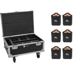 EUROLITE Set 6x AKKU IP TL-3 QCL + Case mit Rollen und Ladefunktion