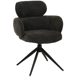 Mendler Esszimmerstuhl HWC-O77, Küchenstuhl Polsterstuhl, drehbar Auto-Return, Stoff (310g/m2) Chenille Öko-Tex ~ anthrazit