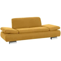 SOFA 2-Sitzer Kaye Bezug Veloursstoff Metallfuß verchromt / mais