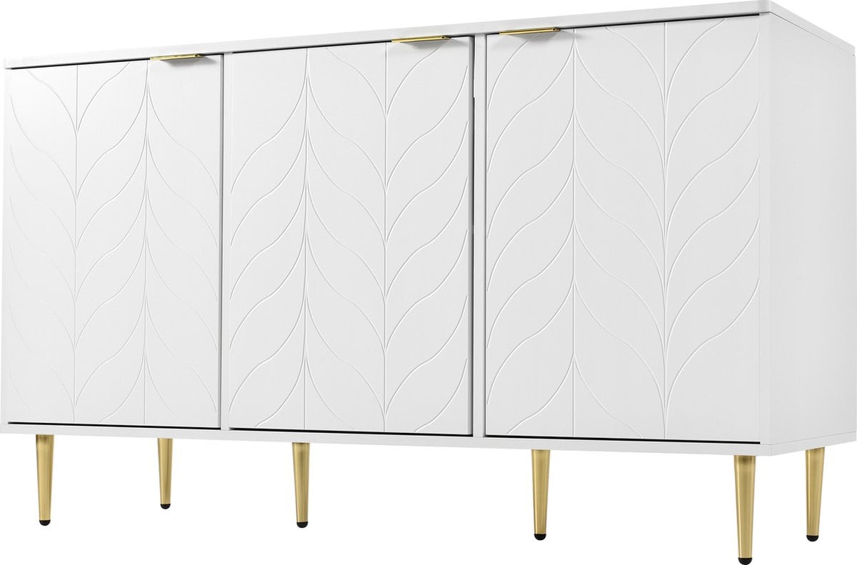 Merax Modern Dressoir - Opbergkast met Deuren - Wit