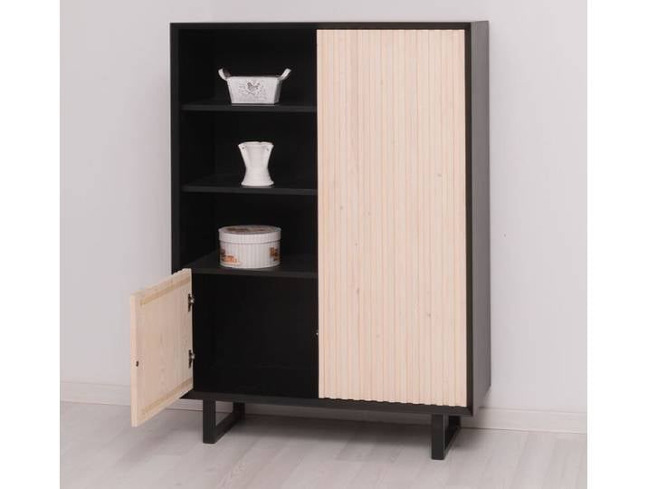 modernes Highboard im Skandi-Look schwarz / weiß geölt
